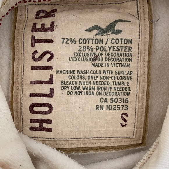 Cream Vintage Hollister Hoodie - Picture 5 of 5